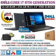 DELL Core i7 8th Generation Laptop 16GB RAM + 256GB M2 SSD 14" FHD LED 0