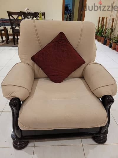 Beautiful Sofa 1 Seater Chair - Wooden frame for sale