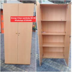 2 door strong wooden wardrobe and other items for sale