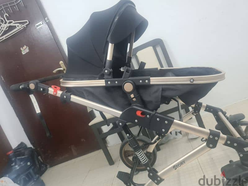 American made adjustable baby stroller with suspensions and safeties 2