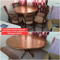 Extendable Dining table with 6 chairs and other items for sale 0