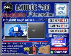 Dell Core i7 8th Gen16GB RAM 512GB M. 2 SSD 14"Touch Screen FREE Bag+