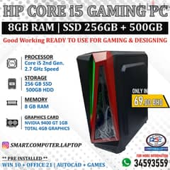 HP Gaming Core i5 Computer 8GB Ram & 256GB SSD+500GB NVidia Graphics 0
