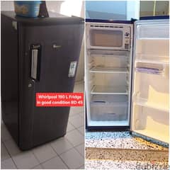 Whirlpoool fridge and other items for sale with Delivery
