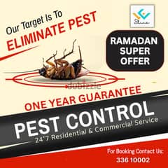 We provide all types of pest control with 1 year guarantee