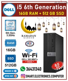 DELL Core i5 6th Generation WIFI Computer with 16GB Ram + 512GB SSD 0