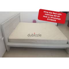 King size Bed and dining table and other household items for sale