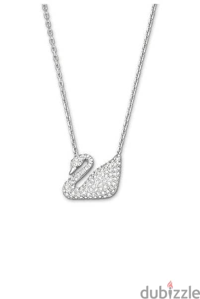 swarovski swan necklace silver 1