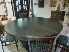 Wooden dining table with 6 chairs 0