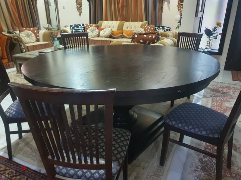 Wooden dining table with 6 chairs 1
