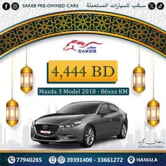 Mazda 3 Model 2018 fir sale in Excellent condition