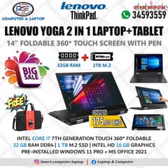 LENOVO 2 in 1 Yoga i7 7th Gen Touch Laptop + Tablet 1TB M. 2 + 32GB RAM