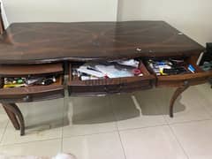 URGENT ! Wooden office / dinning table with 3 chairs