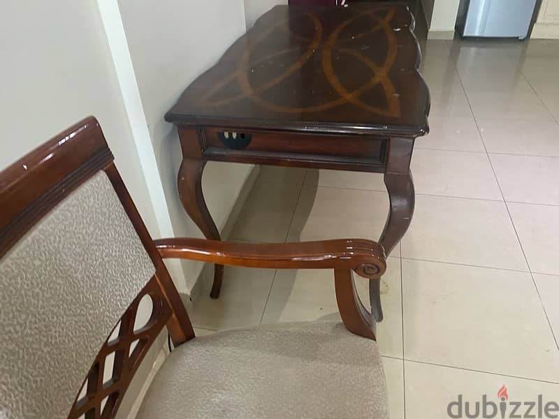 URGENT ! Wooden office / dinning table with 3 chairs 4