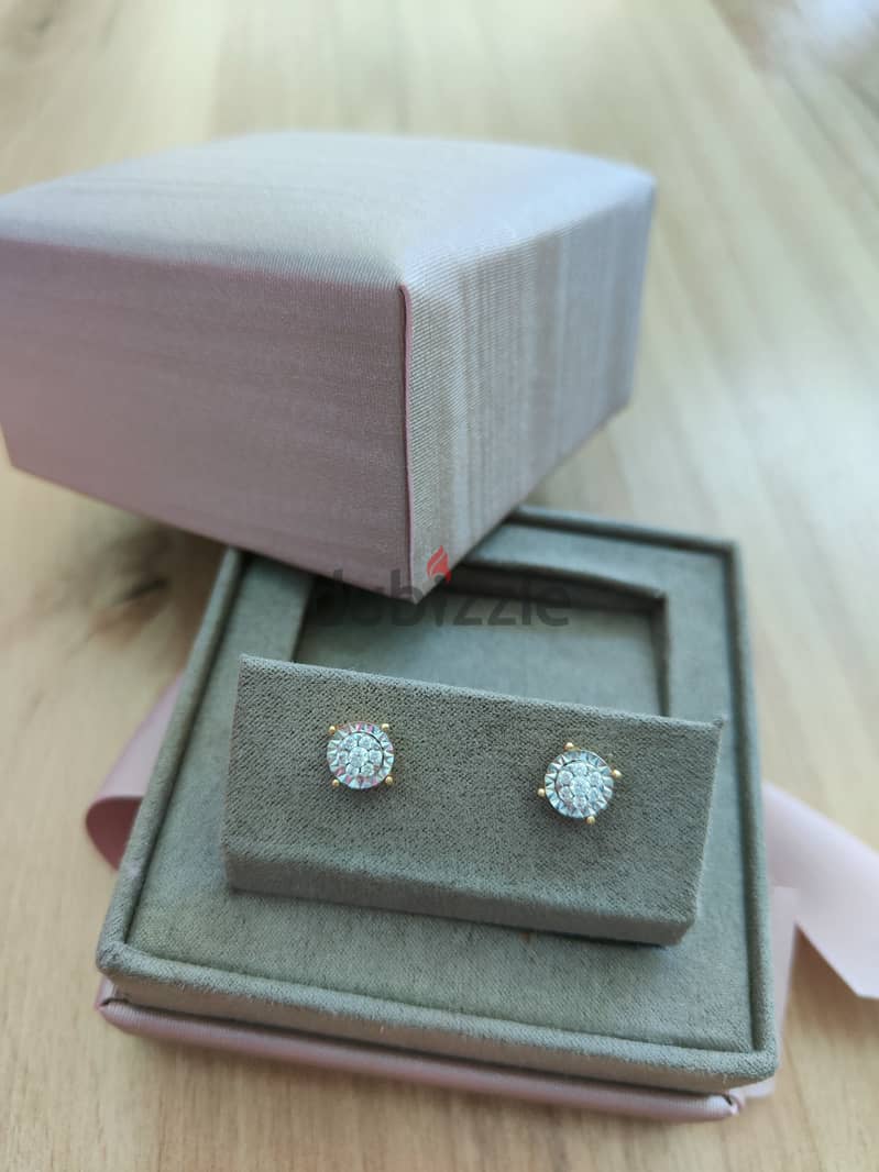 18 k Gold Earrings with Diamonds 2