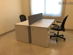 Office furniture, workstation 2 persons and meeting table 8 persons.