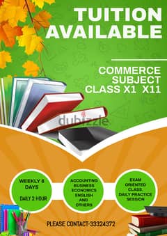 COMMERCE TUITION AVAILABLE