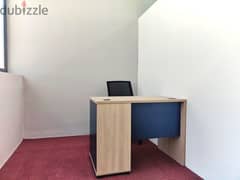 Modern commercial office for 100 BHD: Includes AC and Wi-Fi.