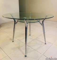 Double layer Tempered glass dining table