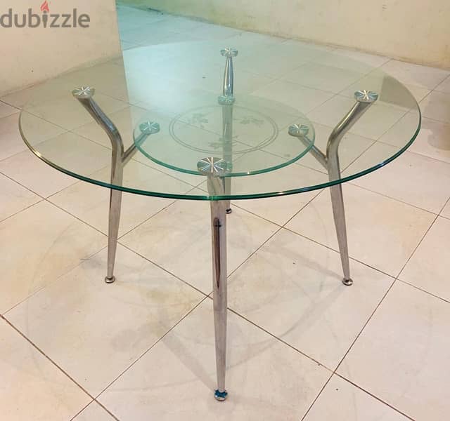 Double layer Tempered glass dining table 1