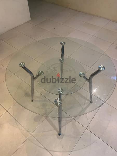 Double layer Tempered glass dining table 2