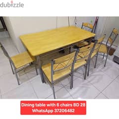 6 chairs dining table and other items for sale with Delivery