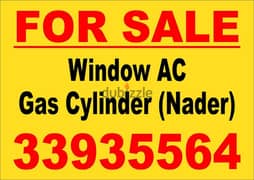 window AC and gas cylinder