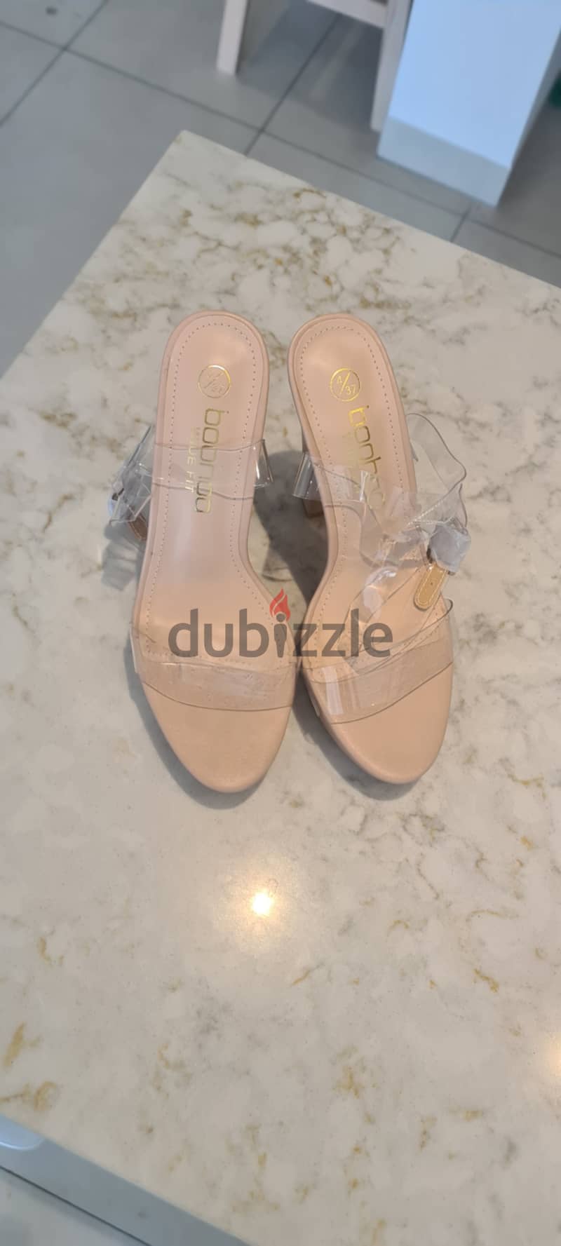 High heel shoes in beige colour 1