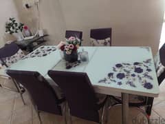 6 chair dining table in good condition for urgent sale 0