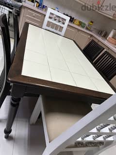 very good condition dining table with 6 chairs