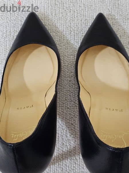 Christian Louboutin Pigalle Follies 39 100mm Black Leather Pumps Used 3