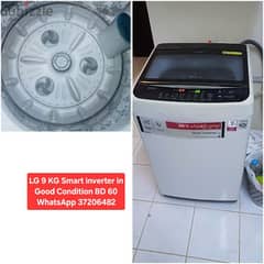 LG 9 KG washing machine and other items for sale with Delivery
