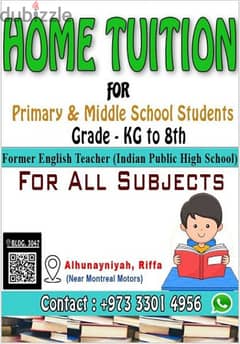 Tuiton For Primary And Middle School Students. Whatsapp. 33014956.