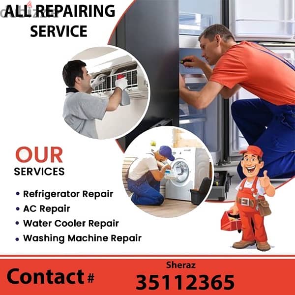 Ac refrigerator waching machine dryer repair all over in Bahrain 0