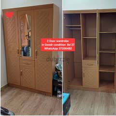 3 door wardrobe with mirror and other items for sale with Delivery 0
