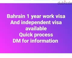 BAHRAIN job visa . independent visa . flexible visa. transferable visa