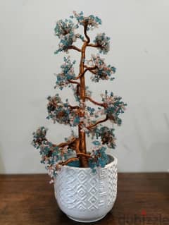 TURQUOISE CRYSTAL COPPER TREE, FENG SHUI HOME DECOR