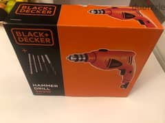 black and decker hammer drill 500w new confition, original price 20 bd