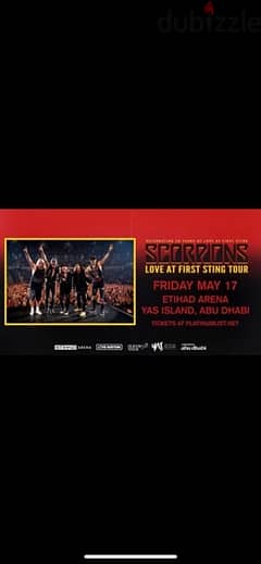 TWO (2) Scorpions Tickets - Abudhabi