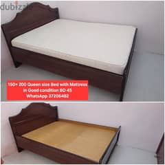 Queen size bed and other items for sale with Delivery