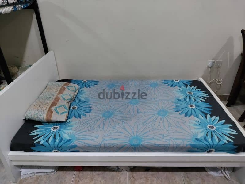 WOODEN WIDE SINGLE BED WITH MATTRESS 5