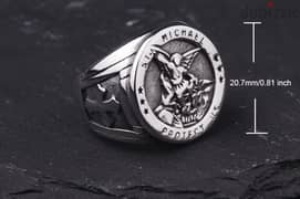 Brand new -Vintage St. Micheal Stainless Steel Ring for sale