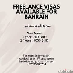 Freelance Visa available for Bahrain.