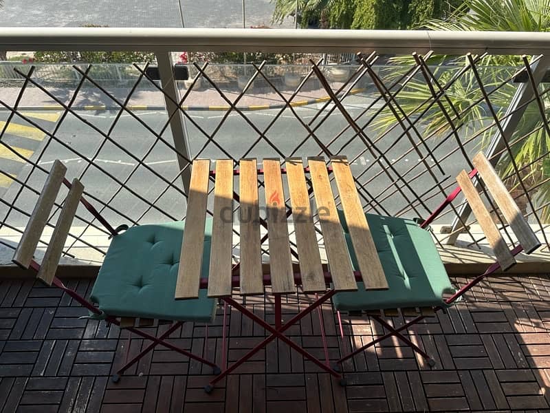 outdoor garden table-chair & wood floor set 1