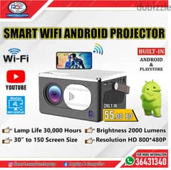 New Smart Android WIFI Projector Multimedia 150" Screen Size 0