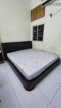 Double Wooden Bed with Materess for Sale