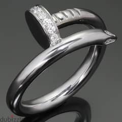 Original Cartier White Gold Nail ring with diamonds