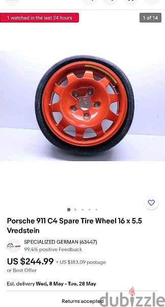 Porsche spare tyre with jack 3