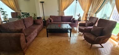 8 Seater Sofa cum bed set with 2 side tables and coffee table for sale