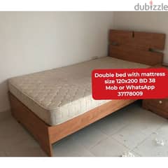 Double bed with mattress and All type household items for sale